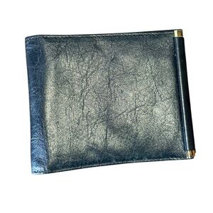 BUXTON Men’s Black Leather Bi Fold Wallet Money Clip